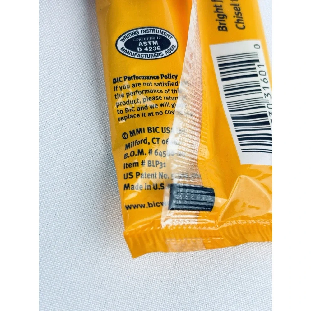 Vintage Bic Brite Liner Neon Fluorescent Highlighters 3 Pack 2001 NOS Sealed